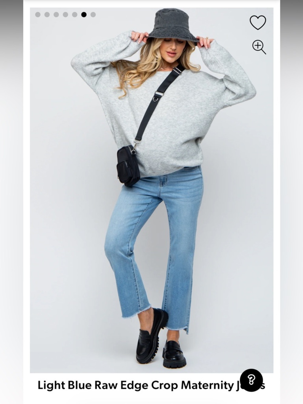 PINKBLUSH Light Blue Raw Edge Crop Maternity Jeans - Picture 2 of 15